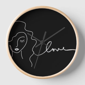 Minimalistische Line-Art-Wanduhr Uhr