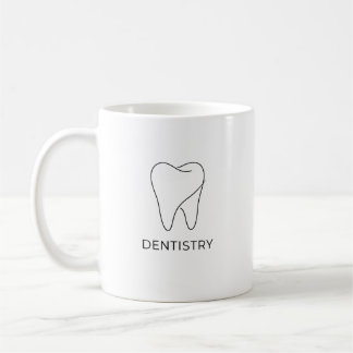 Minimalistische Line-Art-Zahn-Zahnmedizin-Kaffeeta Kaffeetasse