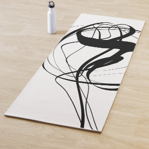 Minimalistische Lines, schwarz und weiß Yogamatte
