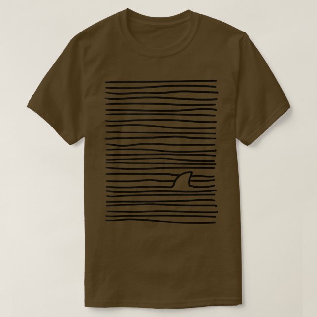 Minimalistische Linie Art Einfache Liebe Hai Fin T-Shirt (Design vorne)