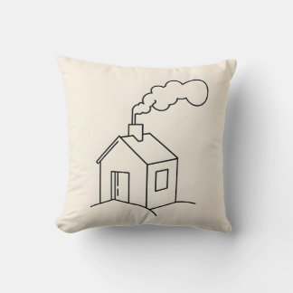 Minimalistische Linie Art Illustration of a Cosy H Kissen