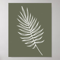 Minimalistische Linie Zeichnend in Olive Green