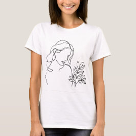 Minimalistische Linie zeichnend Porträtiererin T-Shirt