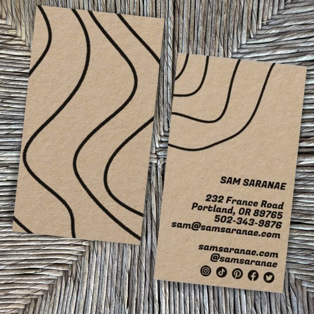 Minimalistische Linien Abstrakt Kraft Einzigartige Visitenkarte (Von Creator hochgeladen)