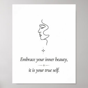 Minimalistische Linienkunst Frauen Gesicht Poster