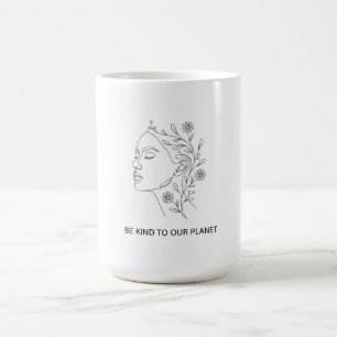 Minimalistische Linienkunst Gesicht Sei freundlich Kaffeetasse