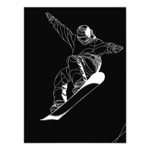 Minimalistische Linienkunst-Illustration eines Sno Fotodruck