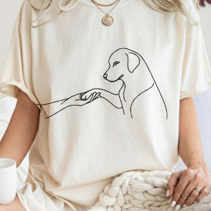 Minimalistische Linienkunst von Hundepfote und Han T-Shirt