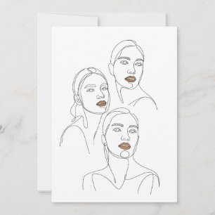 Minimalistische Linienporträts von Frauen Einladung