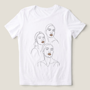 Minimalistische Linienporträts von Frauen Tri-Blend Shirt