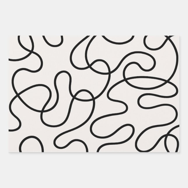 Minimalistische Linienweberei Geschenkpapier Set (Vorderseite)