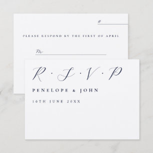Minimalistische linksbündige Schrift Name Datum Ho RSVP Karte