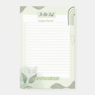 Minimalistische Liste der botanischen Aufgabenstel Post-it Klebezettel