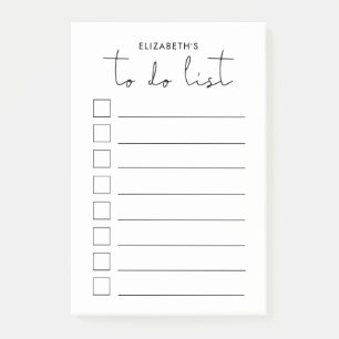 Minimalistische Liste Post-it Klebezettel