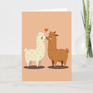 Minimalistische Llama-Kusskarte Karte