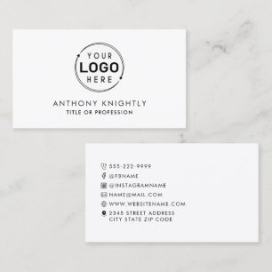 Minimalistische Logo-Icons Social Media Visitenkarte