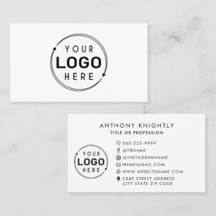 Minimalistische Logo-Social-Media-Icons Visitenkarte