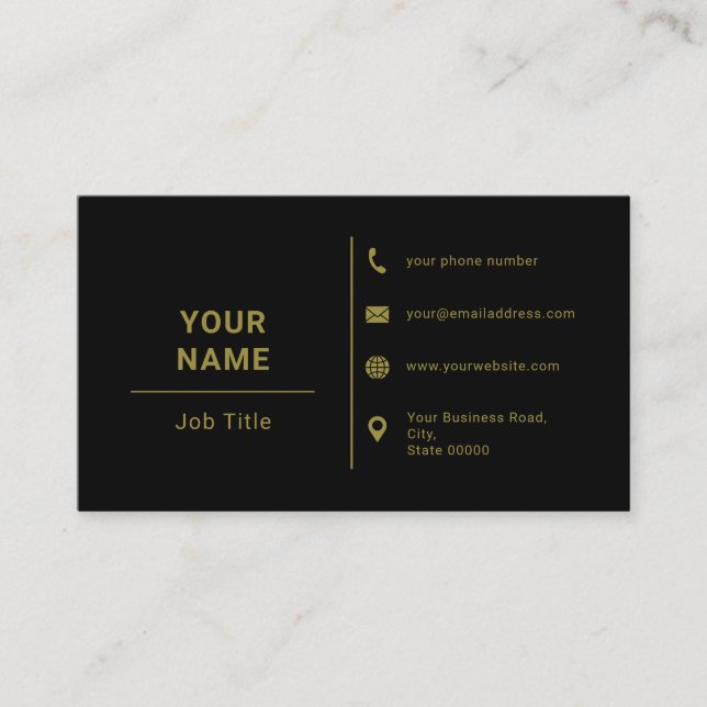 Minimalistische Logo-Typografie für Schwarz und Go Visitenkarte (Vorderseite)