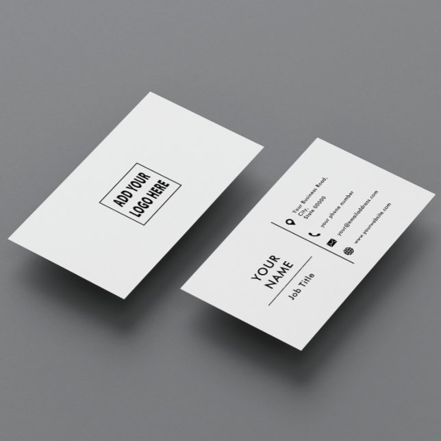 Minimalistische Logo-Typografie in Schwarzweiß Visitenkarte (Von Creator hochgeladen)