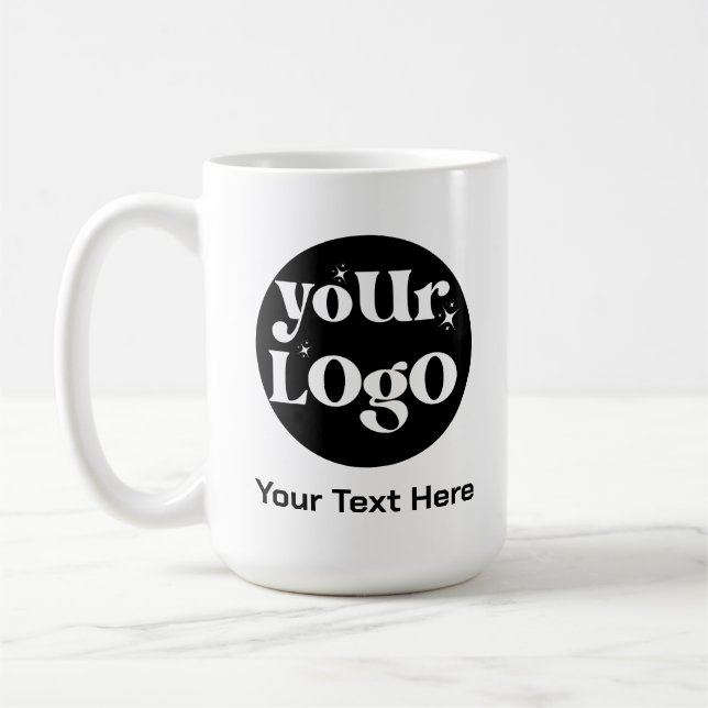 Minimalistische Logos und Texte Kaffeetasse (Links)