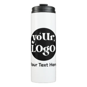 Minimalistische Logos und Texte Thermosbecher