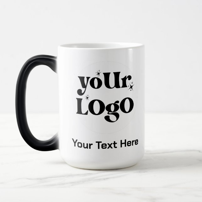 Minimalistische Logos und Texte Verwandlungstasse (Links)