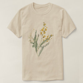 Minimalistische Long Stem Wild Blume T-Shirt