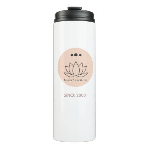 Minimalistische Lotusblume Individueller Name Ther Thermosbecher