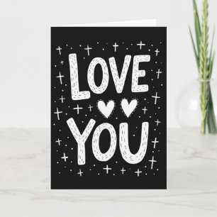 Minimalistische „Love You“-Karte mit Linien Karte