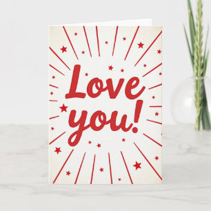 Minimalistische Love You Starburst Karte