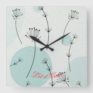 Minimalistische Löwenzahn-Wanduhr Quadratische Wanduhr