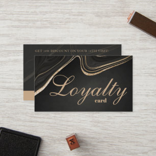 Minimalistische Loyalitätskarte für Schwarz & Gold Treuekarte