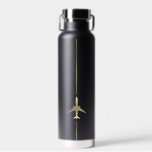 Minimalistische Luftfahrt Trinkflasche<br><div class="desc">Minimalistische Luftfahrt Wasserflasche mit goldfarbenem Vektorbild.</div>