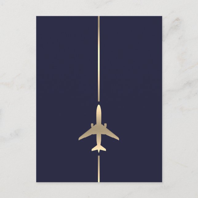 Minimalistische Luftfahrtpostkarte Ankündigungspostkarte (Vorderseite)