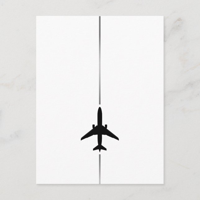 Minimalistische Luftfahrtpostkarte Ankündigungspostkarte (Vorderseite)