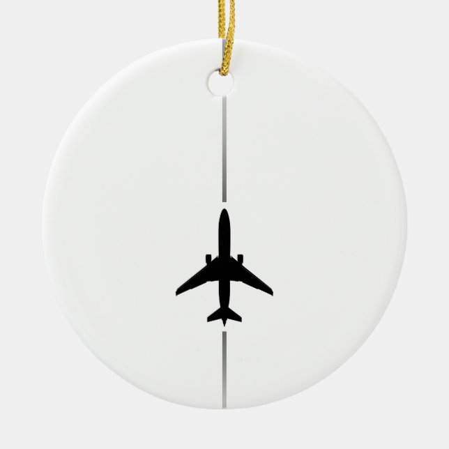 Minimalistische Luftfahrtverzierung Keramik Ornament (Vorne)