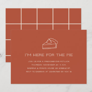 Minimalistische lustige Friendsgiving Terrakotta Einladung