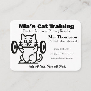 Minimalistische lustige Katzen-Trainings-Geschäfts Visitenkarte