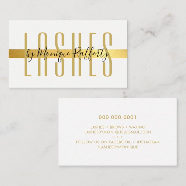 MINIMALISTISCHE LUXE-stilvolle Imitate Goldfolie s Visitenkarte (Vorne/Hinten)