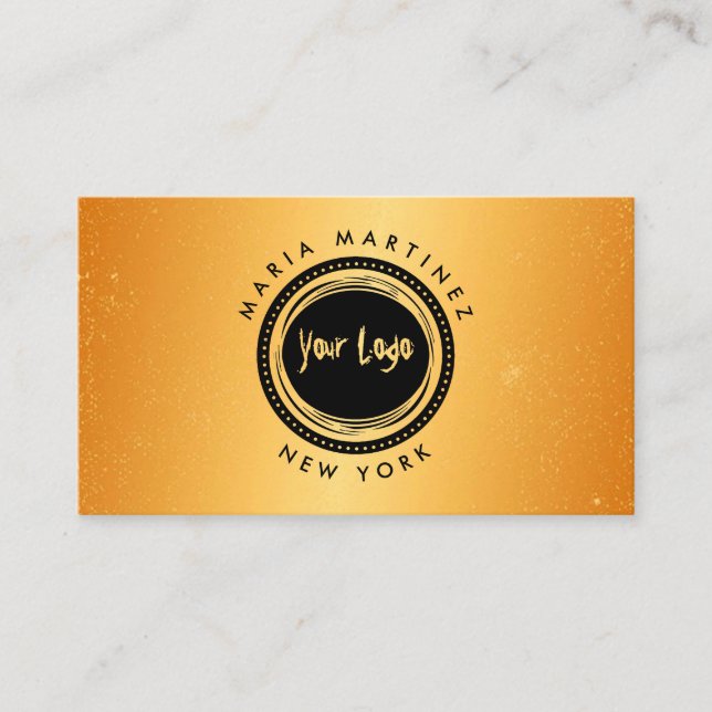 Minimalistische Luxus-Boutique mit Logo Gold Visitenkarte (Vorderseite)