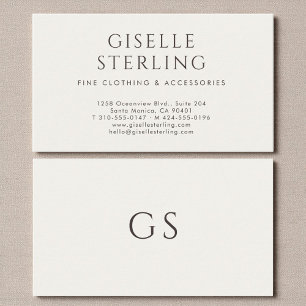Minimalistische Luxus-Boutique-Mode Elfenbein Visitenkarte