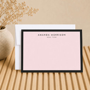 Minimalistische Luxus-Boutique Schwarz/Rosa Notizk Mitteilungskarte