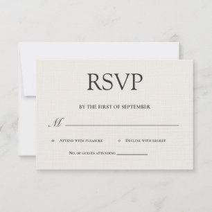 Minimalistische Luxus-RSVP-Karte RSVP Karte