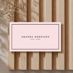 Minimalistische Luxusboutique Rosa/Schwarz Visitenkarte
