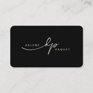 Minimalistische Luxusboutique Schwarz/Elfenbein Qu Visitenkarte
