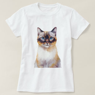 Minimalistische Lynx Point Siamese Katze Inspirier T-Shirt