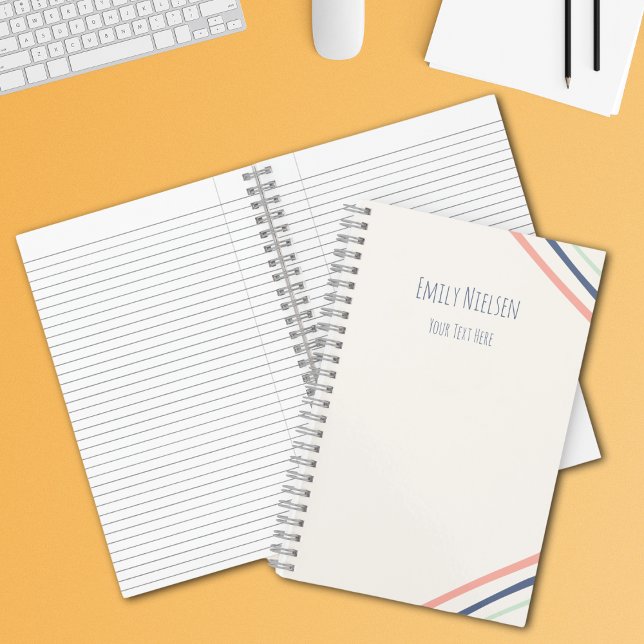 Minimalistische Mädchen - Schule für Mit Monogramm Notizbuch (Von Creator hochgeladen)