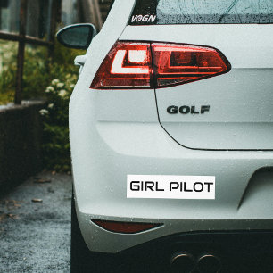 Minimalistische Mädchenpilot-Typografie, einfache  Autoaufkleber