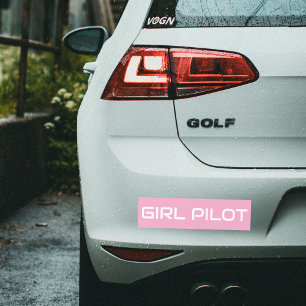 Minimalistische Mädchenpilot-Typografie, Rosa, Luf Autoaufkleber