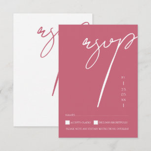 Minimalistische Magenta-Pink-Schrift-Typografie-Ho RSVP Karte